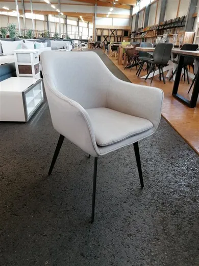 Stuhl Grindelwald Stoff grau Füsse schwarz