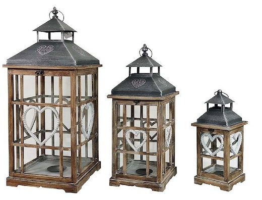 Laterne Herz 3er Set