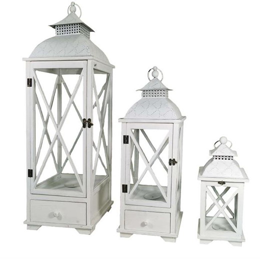 Laterne weiss 3er Set 