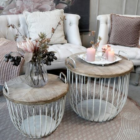Sofatisch mit Holzdeckel 2er Set