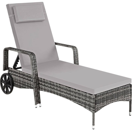 Sonnenliege Rattan grau